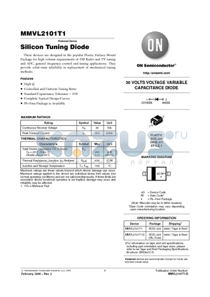 MMVL2101T1 datasheet - Silicon Tuning Diode