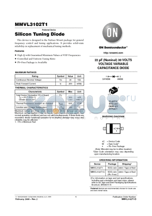 MMVL3102T1G datasheet - Silicon Tuning Diode