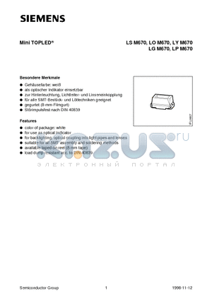 LGM670 datasheet - Mini TOPLED