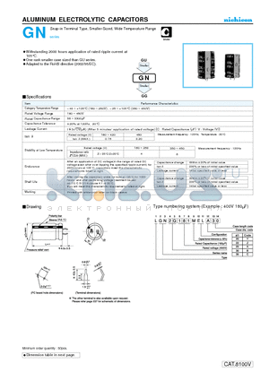 LGN2C821MELA30 datasheet - ALUMINUM ELECTROLYTIC CAPACITORS