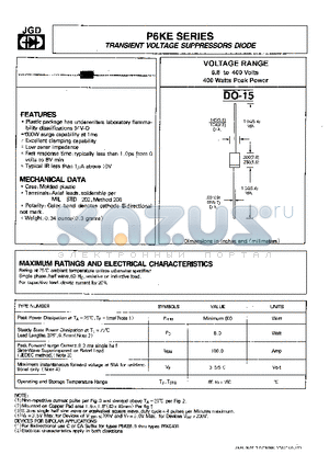 P6KE24A datasheet - TRANSIENT VOLTAGE SUPPRESSORS DIODE