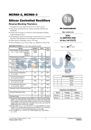 MCR69-2 datasheet - SILICON CONTROLLED RECTIFIERS
