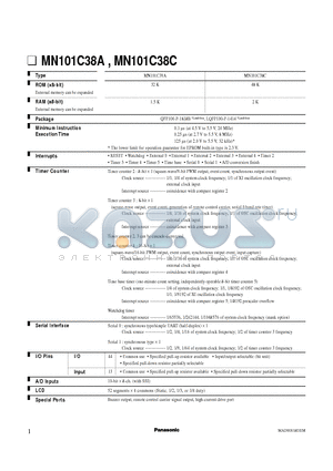 MN101C38C datasheet - Timer Counter