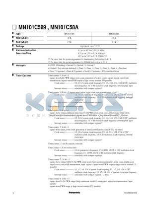 MN101C589 datasheet - MN101C589