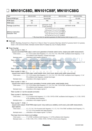 MN101C88D datasheet - MN101C88D