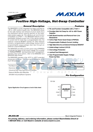 MAX5932ESA datasheet - MAX5932 Evaluation Kit