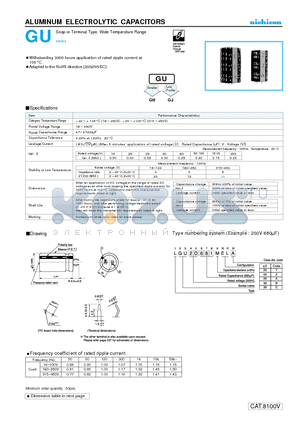 LGU1C183MELA datasheet - ALUMINUM ELECTROLYTIC CAPACITORS