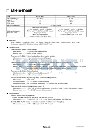 MN101D08E datasheet - MN101D08E