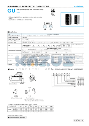 LGU1E123MELB datasheet - ALUMINUM ELECTROLYTIC CAPACITORS