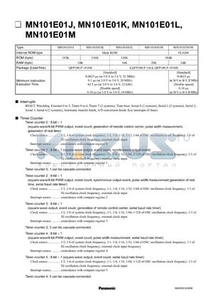 MN101E01J datasheet - MN101E01J