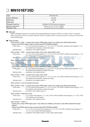 MN101EF35D datasheet - MN101EF35D