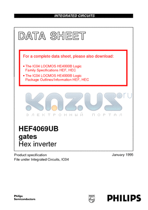 HEF4069 datasheet - Hex inverter