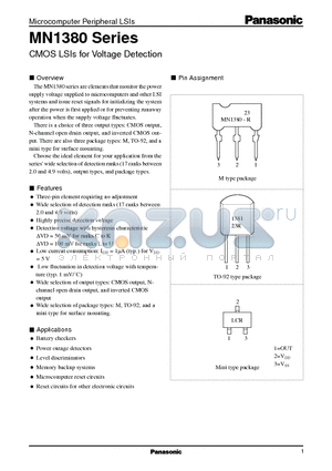 MN1380-RTW datasheet - CMOS LSIs for Voltage Detection