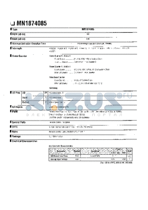 MN1874085 datasheet - MN1874085