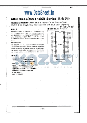 MN1450B datasheet - CMOS 4-Bit Single-Chip Microcomputer with FLT Driver Capability