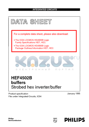 HEF4502BP datasheet - Strobed hex inverter/buffer