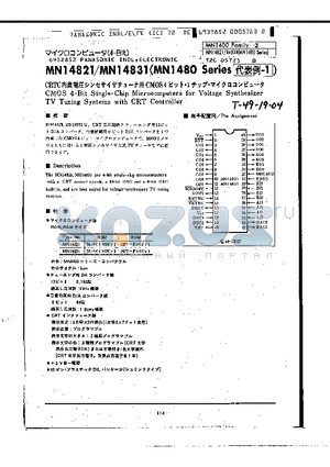 MN1480 datasheet - CMOS 4-Bit Single-Chip Microcomputers for Voltage Synthesizer TV Tuning Systems with CRT Controller