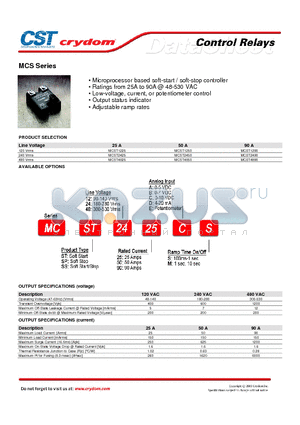 MCST4825 datasheet - Microprocessor based soft-start / soft-stop controller