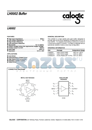 LH0002CH datasheet - LH0002 Buffer