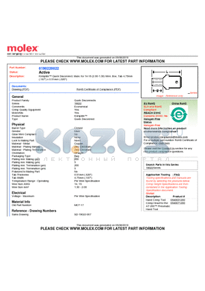 MCT-17 datasheet - Krimptite Quick Disconnect, Male, for 14-16 (2.00-1.30) Wire, Box, Tab 4.75mm(.187
