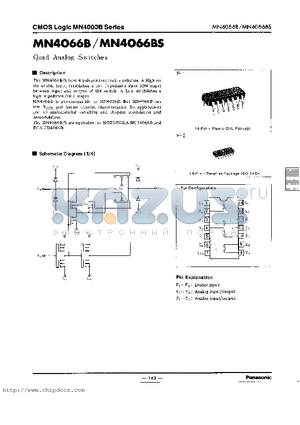 MN4066 datasheet - Quad Analog Switches