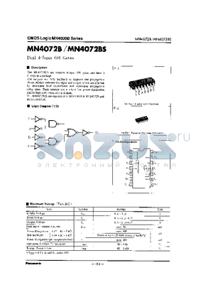 MN4072B datasheet - DUAL 4-INPUT OR GATES