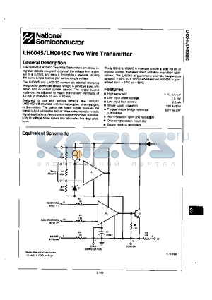 LH0045 datasheet - TWO WIRE TRANSMITTER