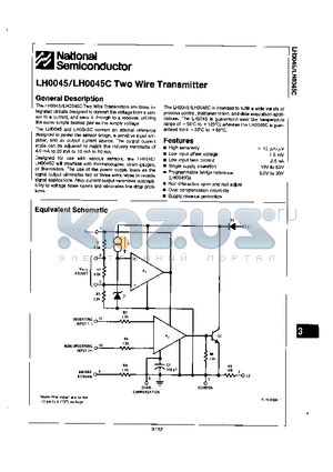 LH0045CG datasheet - TWO WIRE TRANSMITTER