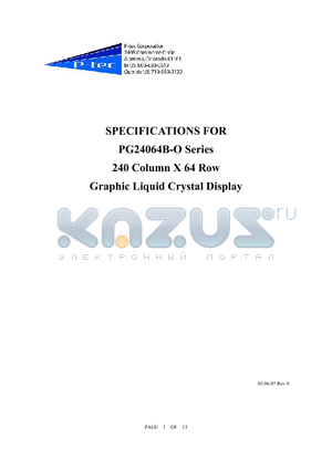 PTAB12864B-TCMYD datasheet - 240 Column X 64 Row