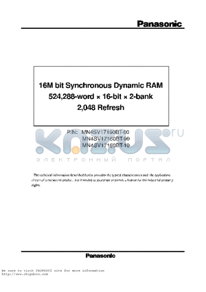 MN4SV17160BT-90 datasheet - 16M BIT SYNCHRONOUS DYNAMIC RAM