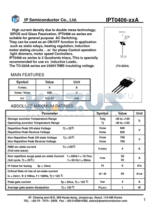 IPT0406-05A datasheet - High current density due to double mesa technology