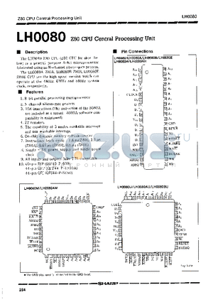 LH0080AM datasheet - Z80 CPU Central Processing Unit