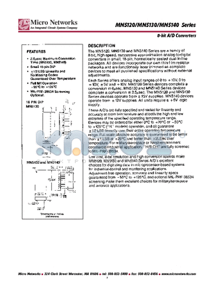 MN5131 datasheet - 8-bit A/D Converters