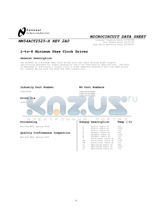 MN54ACT2525-X datasheet - 1-to-8 Minimum Skew Clock Driver