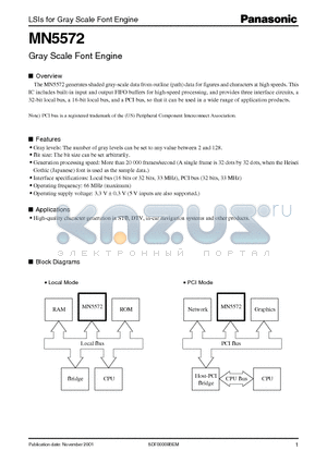 MN5572 datasheet - Gray Scale Font Engine