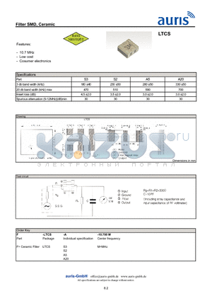 LTCS datasheet - Filter SMD, Ceramic