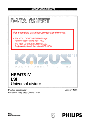 HEF4751VT datasheet - Universal divider