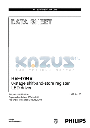 HEF4794BPN datasheet - 8-stage shift-and-store register LED driver