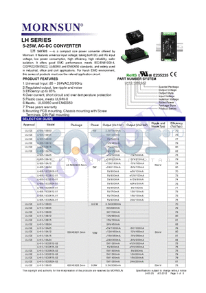 LH10-10A05 datasheet - LH series ----is a compact size power converter offered by Mornsun.