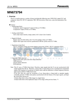 MN673794 datasheet - LSI FOR MPEG