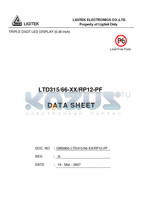 LTD315-66-XX-RP12-PF datasheet - TRIPLE DIGIT LED DISPLAY