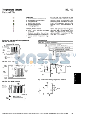 HEL-700-U-0-A datasheet - Temperature Sensors