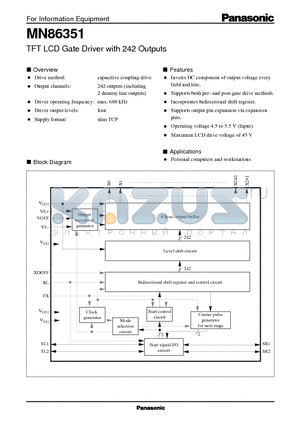 MN86351 datasheet - TFT LCD Gate Driver with 242 Outputs