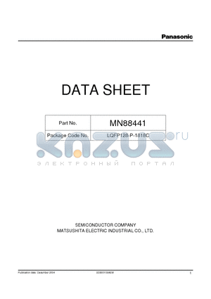 MN88441 datasheet - OFDM Demodulation LSI for Digital Terrestrial Broadcasting in Japan