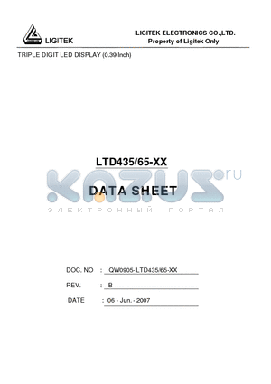 LTD435-65-XX datasheet - TRIPLE DIGIT LED DISPLAY (0.39 Inch)