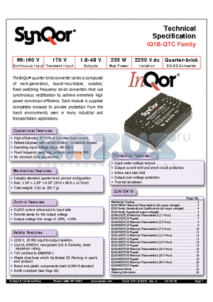 IQ1B240QTC06NRS datasheet - Quarter-brick DC-DC Converter