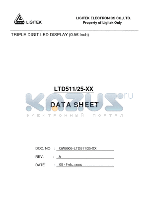 LTD511/25-XX datasheet - TRIPLE DIGIT LED DISPLAY (0.56 Inch)