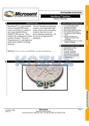 MNM4200 datasheet - NANOMOUNT-TM SWITCHES