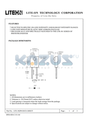LTE-302P4 datasheet - Property of LITE-ON Only