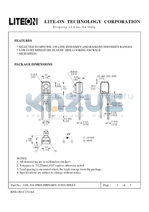 LTE-304 datasheet - Property of LITE-ON Only